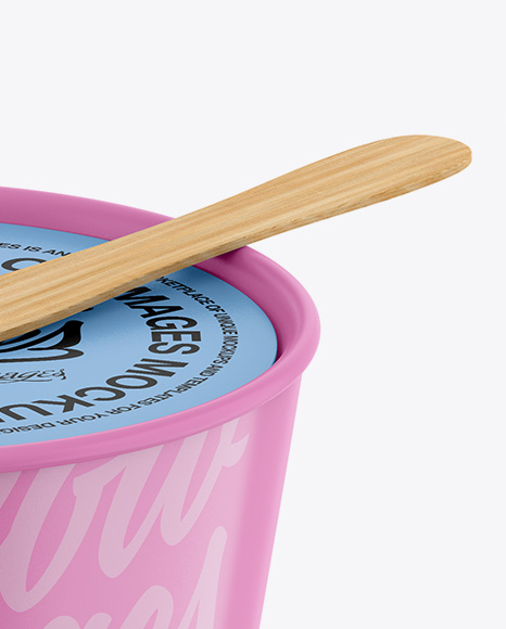 Matte Ice Cream Cup Mockup PSD #2
