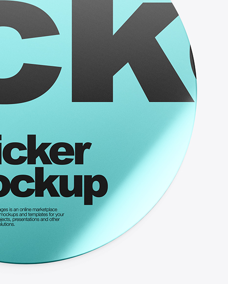 Metallic Round Sticker Mockup PSD #4