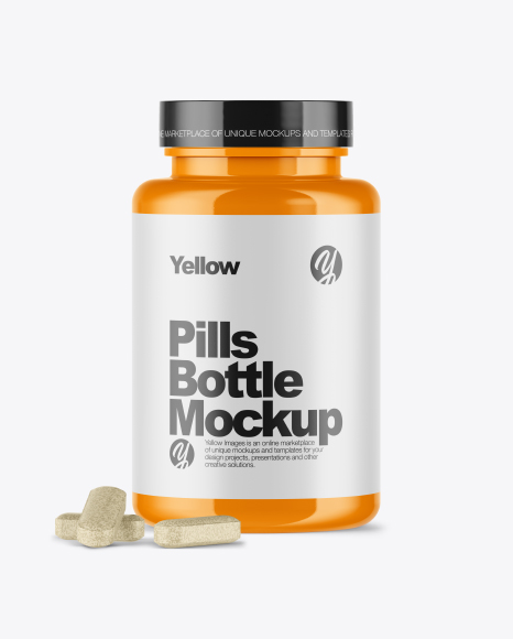 Glossy Pills Bottle Mockup PSD #2