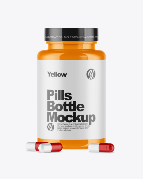 Glossy Pills Bottle Mockup PSD #1
