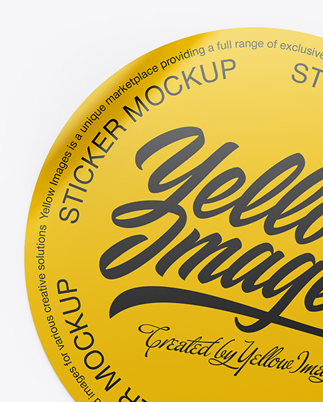Round Sticker Mockup PSD #6