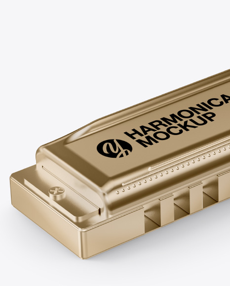Metallic Harmonica Mockup PSD #2