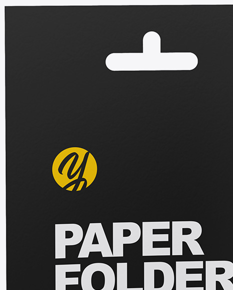 Opened Paper Folder with Plastic Card Mockup PSD #1