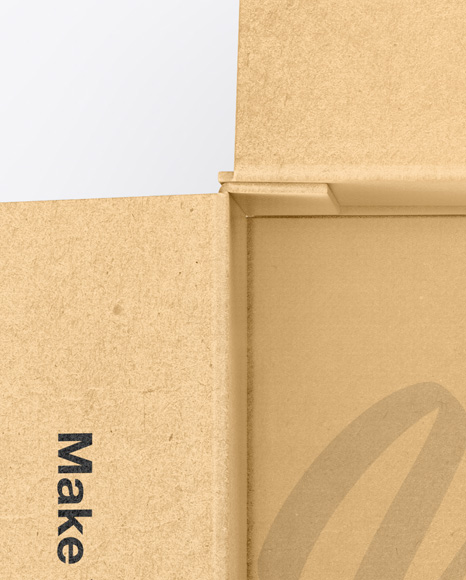 Opened Kraft Box Mockup PSD #3