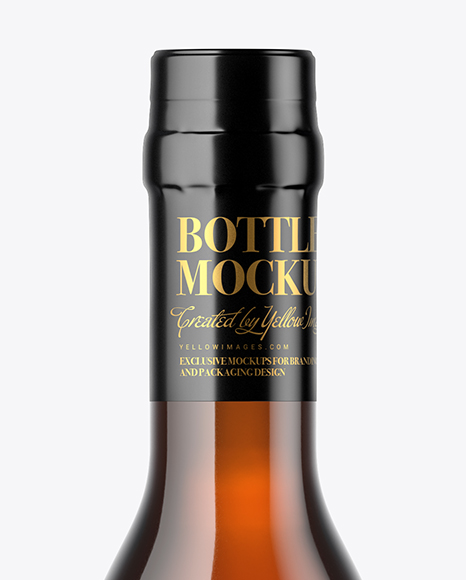 Amber Glass Bottle Mockup PSD #2