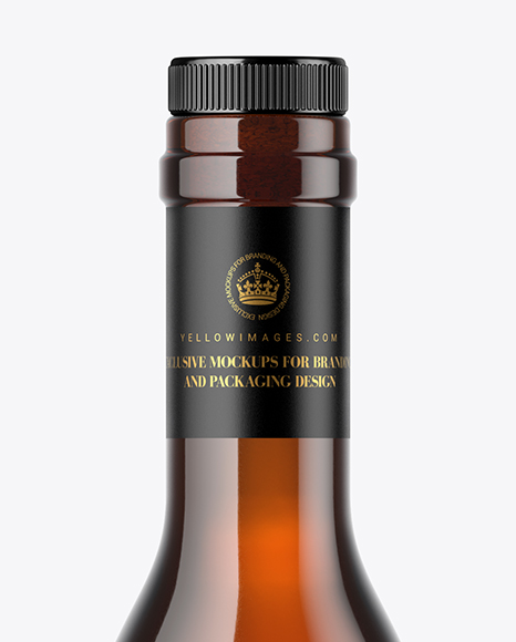 Amber Glass Bottle Mockup PSD #1