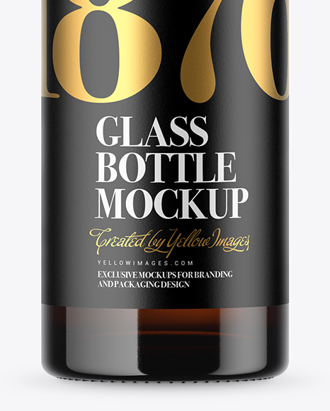 Amber Glass Bottle Mockup PSD #6