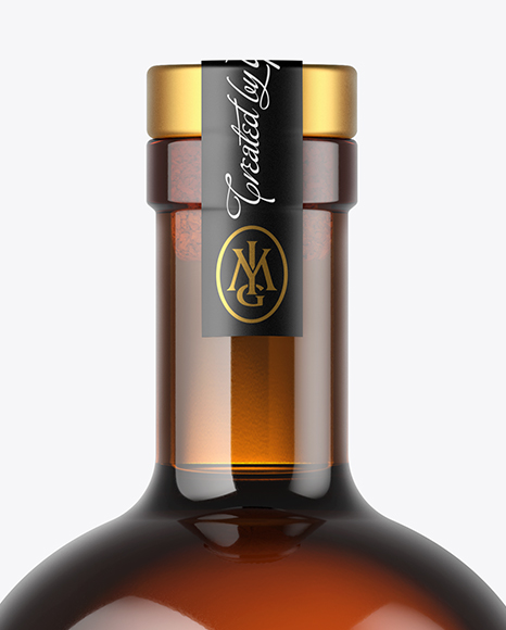 Amber Glass Bottle Mockup PSD #4