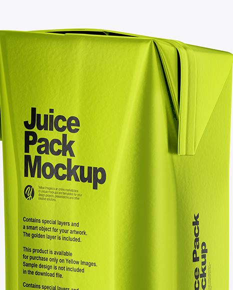 Download 250ml Metallic Juice Carton Package Mockup In Packaging Mockups On Yellow Images Object Mockups