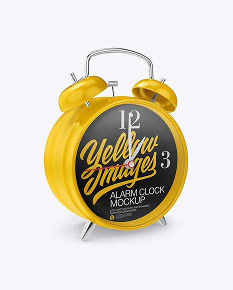 Download Alarm Clock Mockup In Object Mockups On Yellow Images Object Mockups PSD Mockup Templates