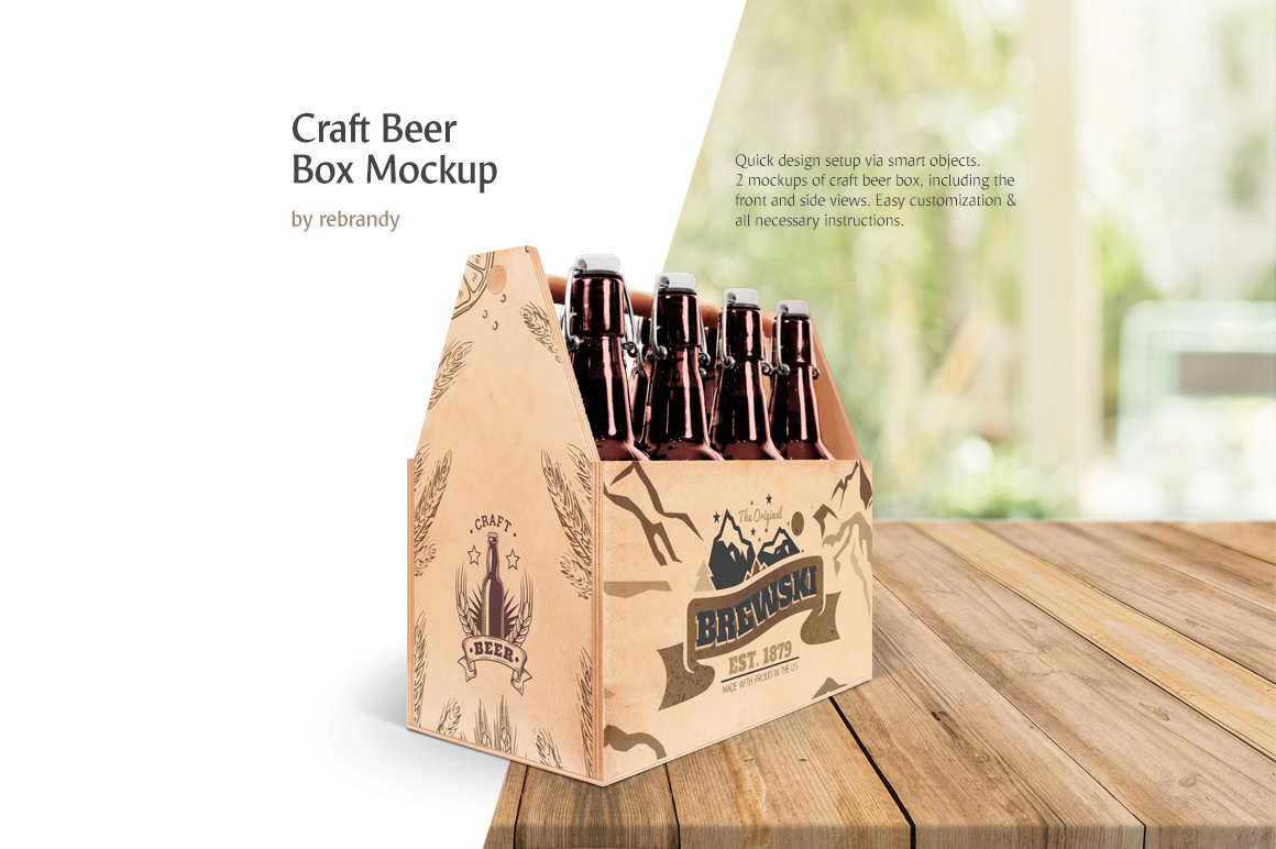 Download Craft Beer Box Mockup in Packaging Mockups on Yellow ...