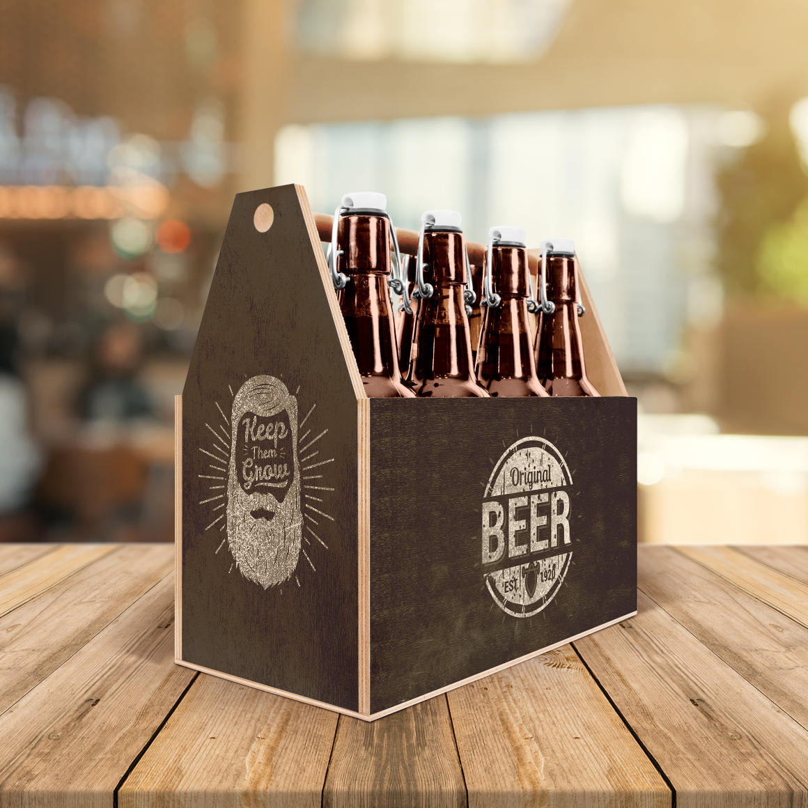 Craft Beer Box Mockup In Packaging Mockups On Yellow Images Creative Store