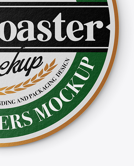 Three Paper Beer Coasters Mockup PSD #5