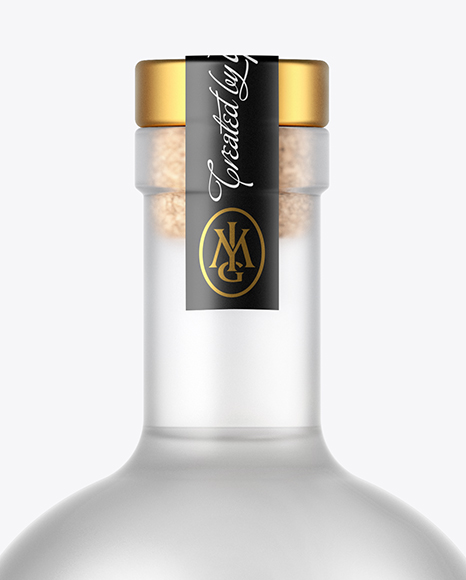 Frosted Glass Vodka Bottle Mockup PSD #1