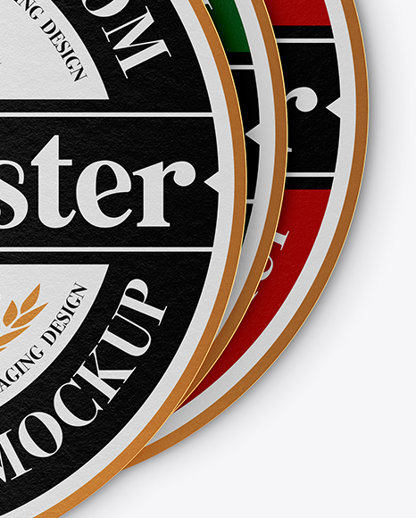 Four Paper Beer Coasters Mockup PSD #4