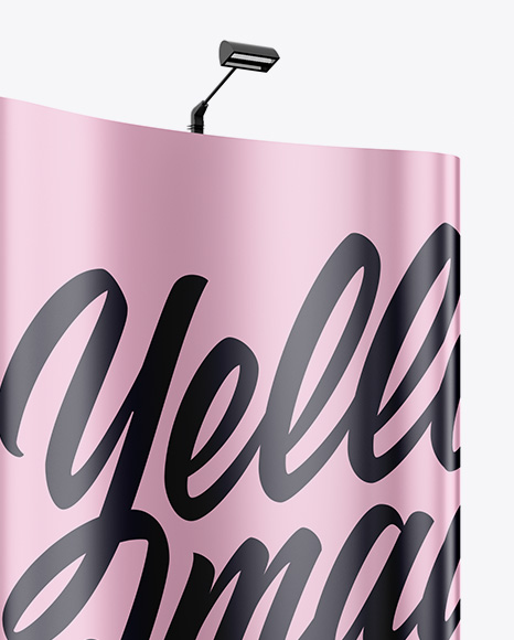 Metallic Spring Pop Up Stand Mockup PSD #1