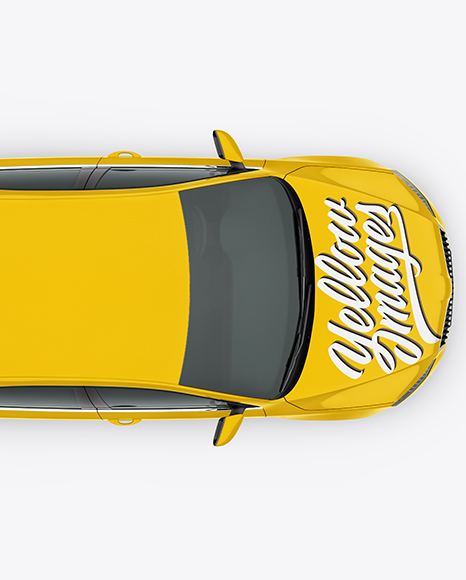 Liftback Sedan Mockup - Top View mockup 51778