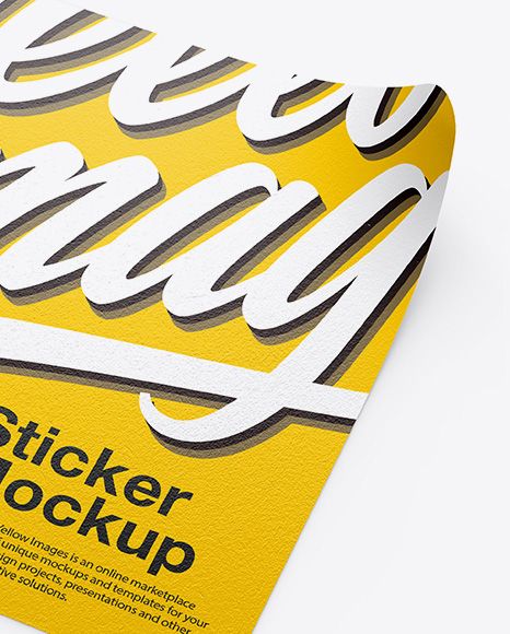 Download Textured Square Sticker Mockup in Stationery Mockups on Yellow Images Object Mockups