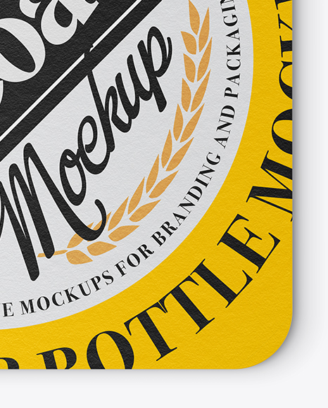 Paper Beer Coaster Mockup PSD #1