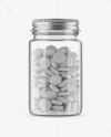 Download Clear Pill Bottle With Metal Cap Mockup - Front View in Bottle Mockups on Yellow Images Object ...