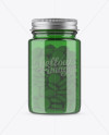 Green Pill Bottle With Metal Cap Mockup - Front View