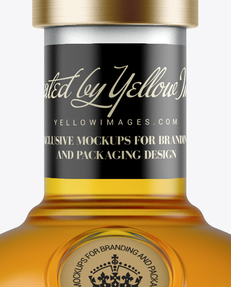 700ml Matte Glass Whiskey Bottle Mockup In Bottle Mockups On Yellow Images Object Mockups