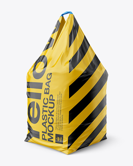 1000kg Concrete Plastic Bag Mockup Halfside View In Bag Sack Mockups On Yellow Images Object Mockups