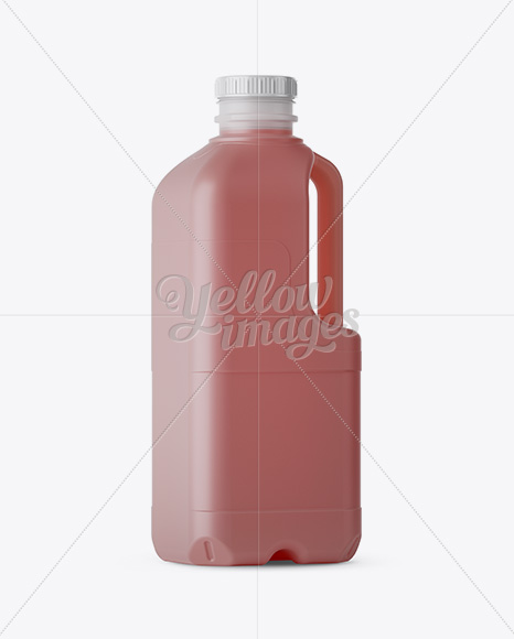 Plastic Red Juice Jug Mockup   Halfside View PSD #1