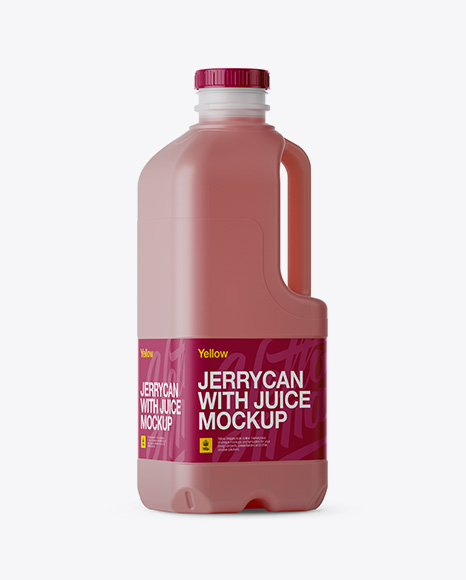 Plastic Red Juice Jug Mockup   Halfside View PSD #2