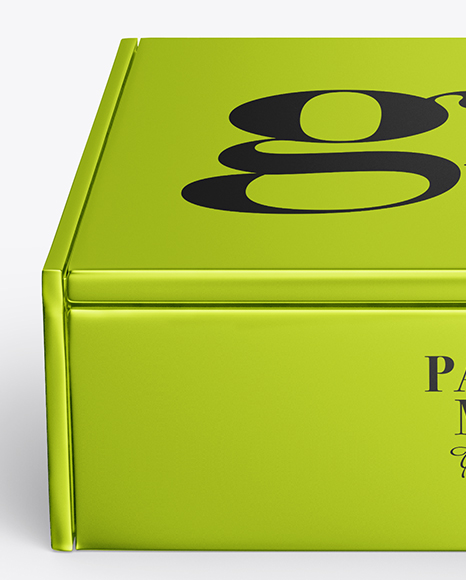 Metallized Paper Box Mockup PSD #2