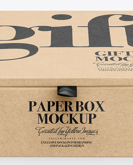 Kraft Paper Box Mockup PSD #1