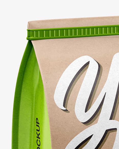 Download Kraft Paper Bag Mockup Half Side View In Pouch Mockups On Yellow Images Object Mockups