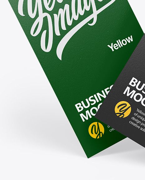 Two Textured Business Cards Mockup PSD #2