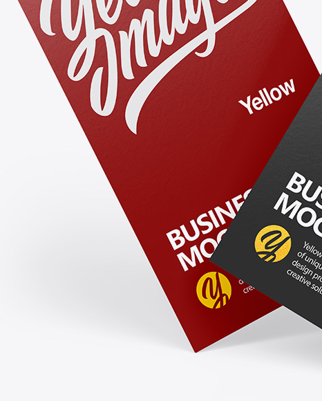 Two Paper Business Cards Mockup PSD #2