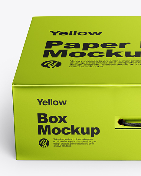 Download Metallized Paper Box Psd Mockup Yellow Images