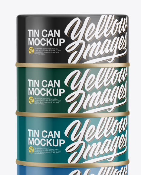Six Cans Mockup In Can Mockups On Yellow Images Object Mockups