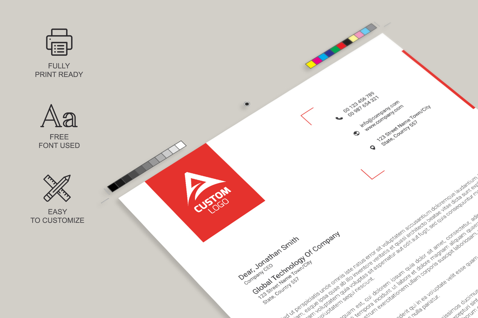 Business Letterhead In Corporate Identity Templates On Yellow Images Creative Store