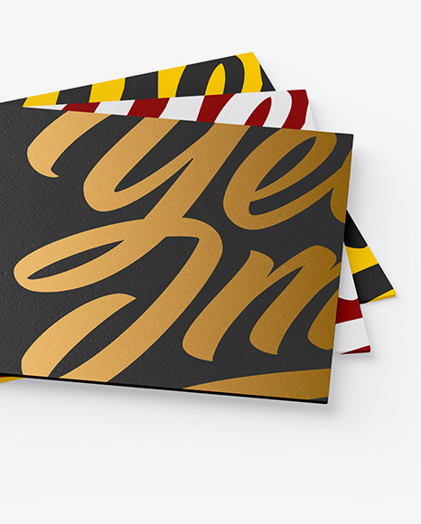Three Textured Business Cards Mockup PSD #1