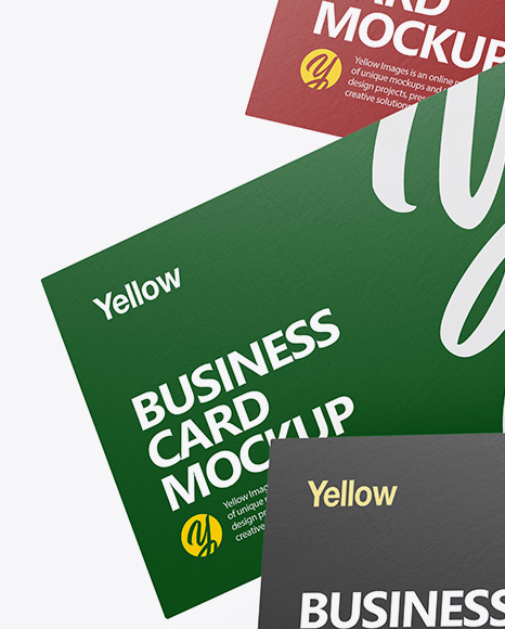 Three Paper Business Cards Mockup PSD #2