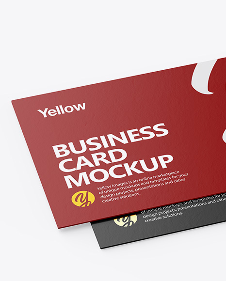 Two Paper Business Cards Mockup PSD #2