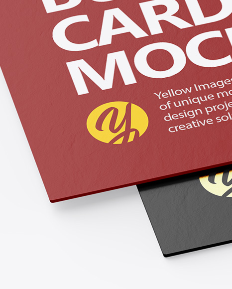 Two Paper Business Cards Mockup PSD #6