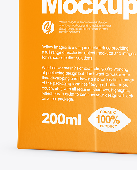 Download 200ml Glossy Juice Carton Package Mockup In Packaging Mockups On Yellow Images Object Mockups PSD Mockup Templates