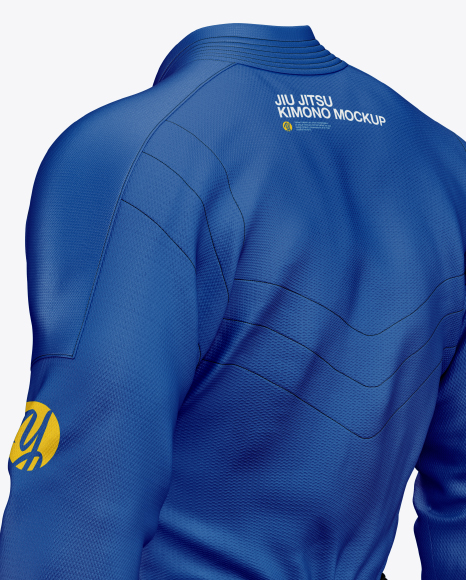 Jiu Jitsu Kimono Mockup (Back Half Side View) PSD #3