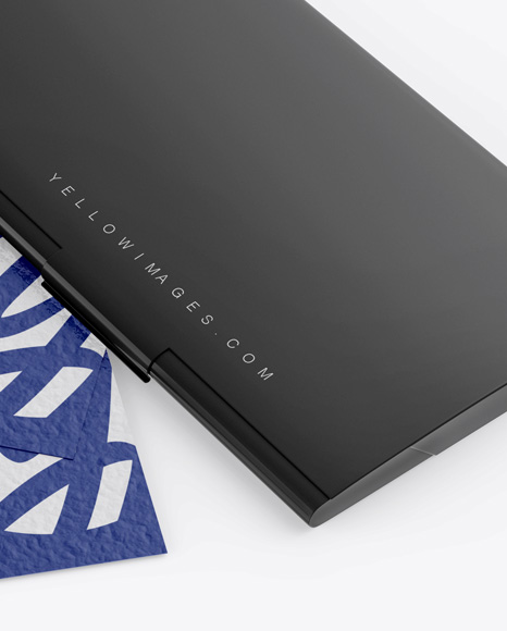 Glossy Cardholder w  Two Textured Business Cards PSD #2