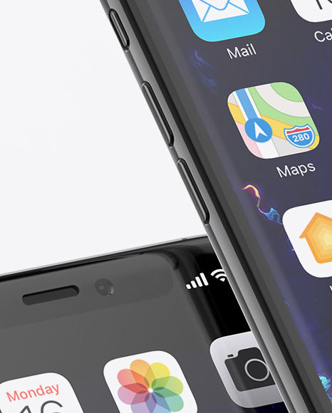 Two Apple iPhones X Mockup Two Apple iPhones X Mockup