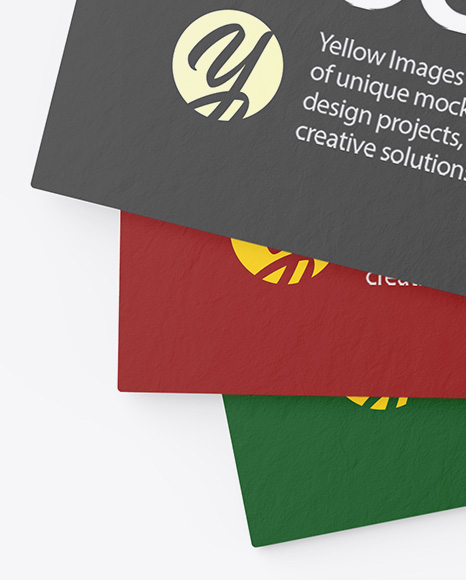 Three Paper Business Cards Mockup PSD #6