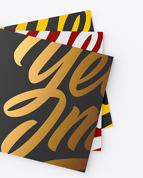 Three Textured Business Cards Mockup PSD #1