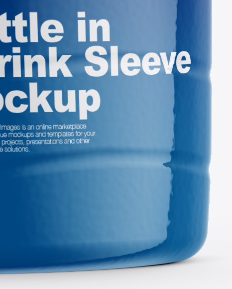 Plastic Bottle in Shrink Sleeve Mockup PSD #6
