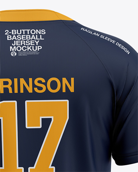 Download Men's Two-Buttons Baseball Jersey Mockup - Back View Of ...