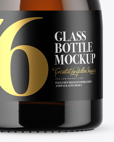 Amber Glass Bottle Mockup PSD #5